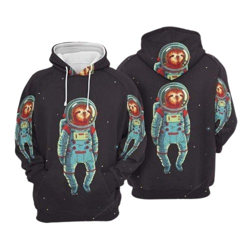 Sloth Hoodie Sloth Astronaut Space Black Hoodie Apparel Men Women  Friday89