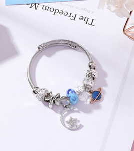 Friday89 korean style moon and star beaded girl's bracelet