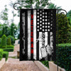 Veteran Flags Veteran American Flag Black White Dog Tag Garden Flag