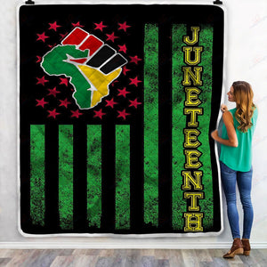 Friday89 Juneteenth Quilt American Flag Black Green African American Quilt