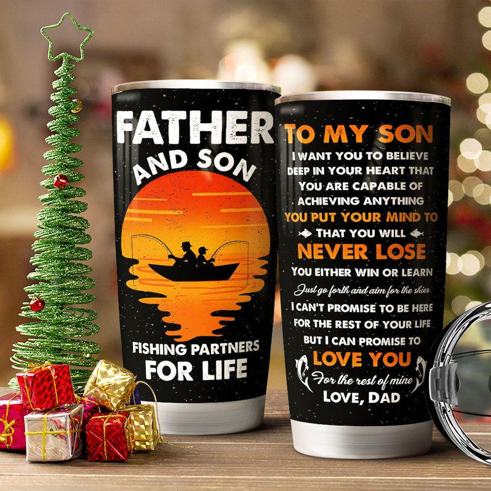 Friday89 Fishing Father And Son Tumbler Cup 20 oz I Want You to Believe Tumbler 20 oz