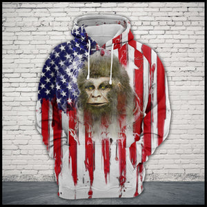 Bigfoot American Flag Patriotic Unique 3D Printed Sublimation Hoodie Hooded Sweatshirt Comfy Soft And Warm For Men Women S to 5XL CTC170149