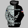 Friday89 Veteran Hoodie United States Air Force Veteran Logo Black Grey Hoodie Apparel Full Print Full Size