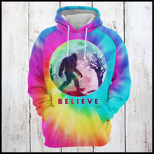 Bigfoot Ie Dye Colorful Amazing 3D Printed Sublimation Hoodie Hooded Sweatshirt Comfy Soft And Warm For Men Women S to 5XL CTC05034841