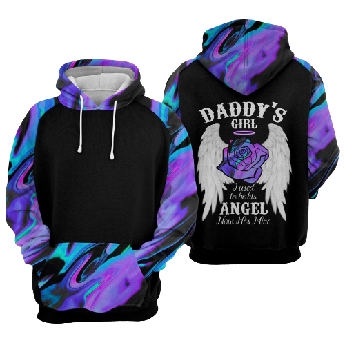 Father Memorial Hoodie Daddy's Girl I Used To Be His Angel Now He Is Mine Hoodie Apparel Men Women  Friday89