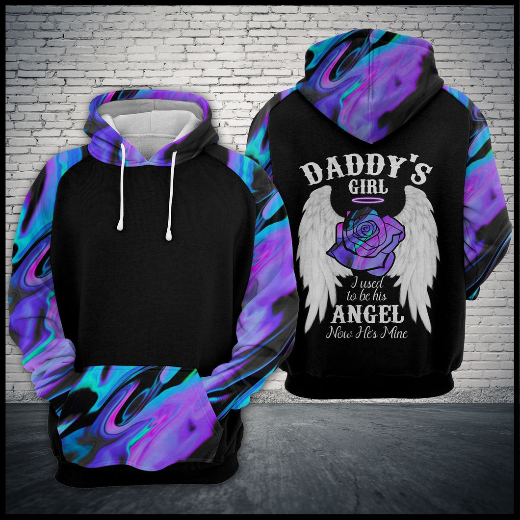 Friday89 Father Memorial Hoodie Daddy's Girl I Used To Be His Angel Now He Is Mine Hoodie Apparel Adult Full Size