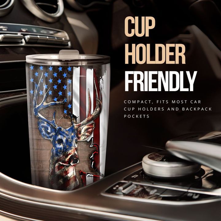 Friday89 Father Hunting Tumbler Cup No Matter How Far I Go In Life American Flag Deer Hunting Tumbler 20 oz