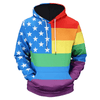 Friday89 LGBT Hoodie LGBT Rainbow Color American Flag 3D Hoodie Apparel Adult Unisex Full Print