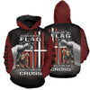 Friday89 Veteran Apparel Stand For The Flag Kneel For The Cross Soldier Veteran Black Red Hoodie Apparel Full Print Full Size