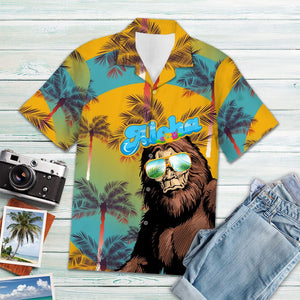 Friday89 Bigfoot Hawaii Shirt Bigfoot Sunglasses Tropical Hawaiian Aloha Shirt