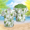 Friday89 Alien Hawaiian Shirt Green Alien Floral Tropical White Hawaii Aloha Shirt