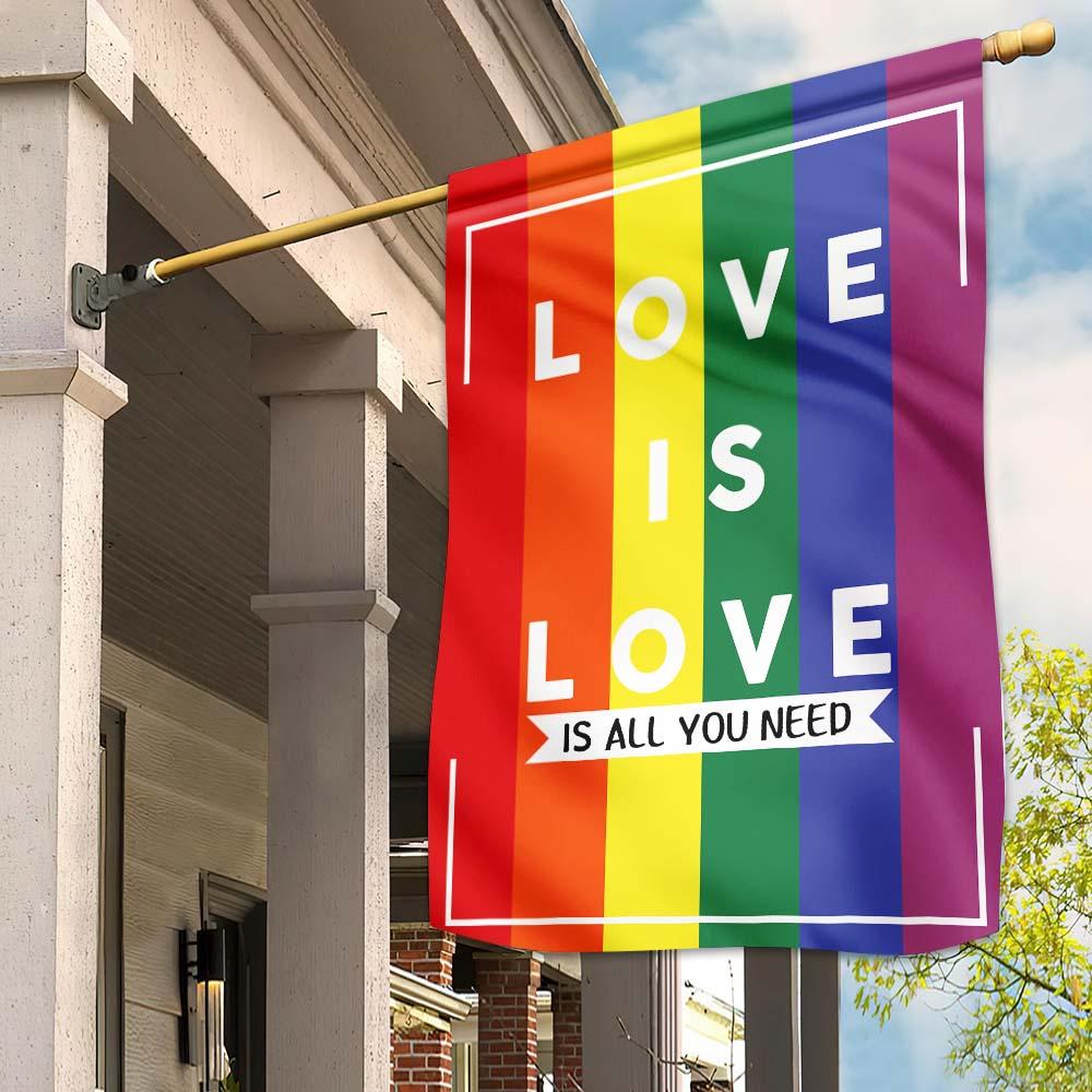 Friday89 LGBT Pride Garden Flag Love Is All You Need Rainbow Color House Flag Pride Month Gift