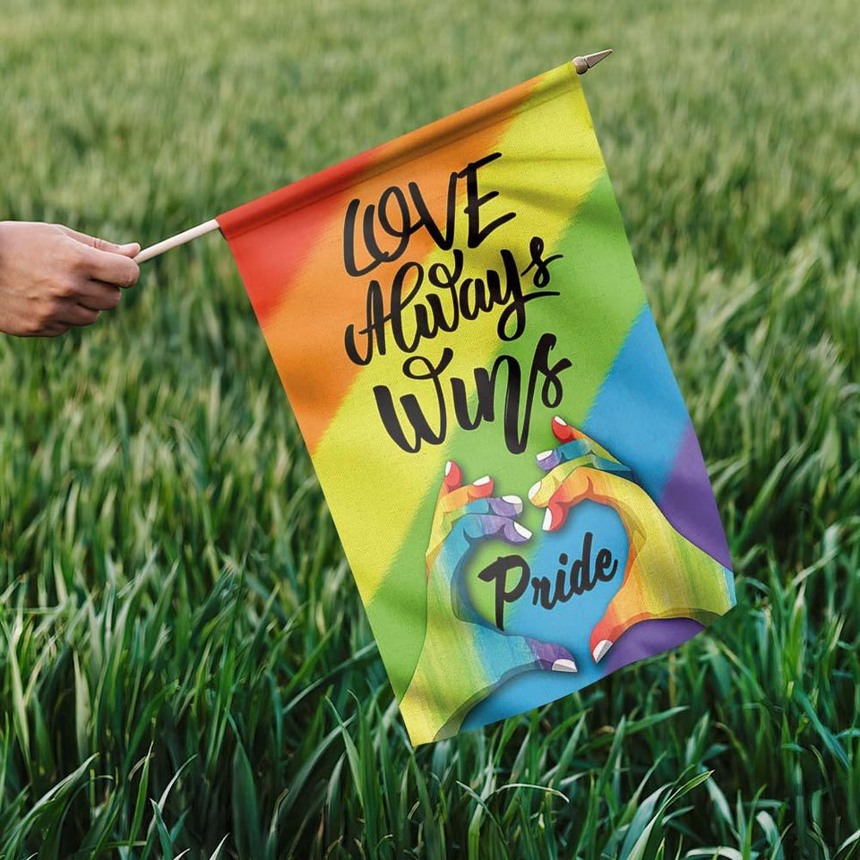 Friday89 LGBT Flags Love Always Wins LGBT Rainbow Color Garden And House Flaf