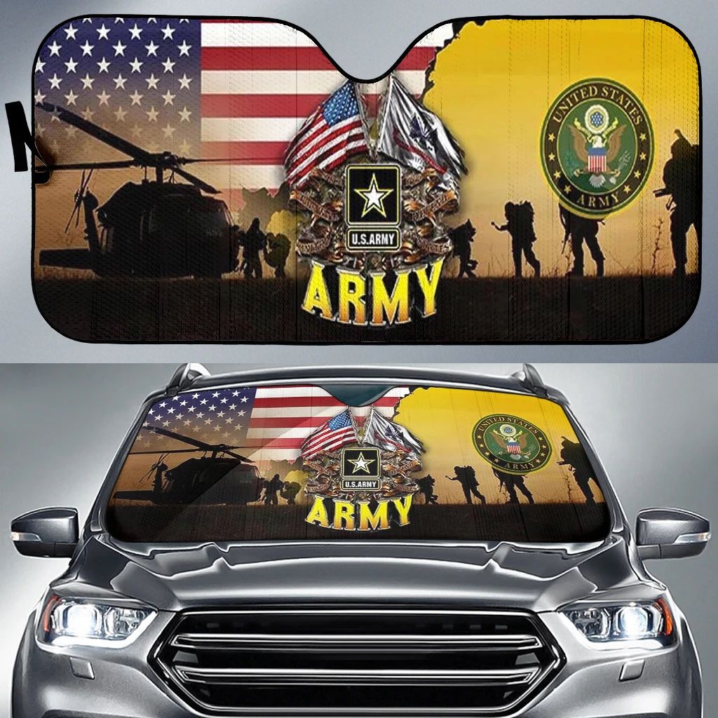 Veteran Car Sun Shade United States Army Logo Windshield Sun Shade