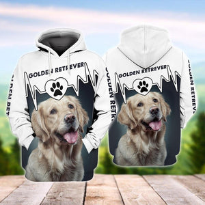 Dog Golden Retriever Hoodie Golden Retriever Black White Hoodie