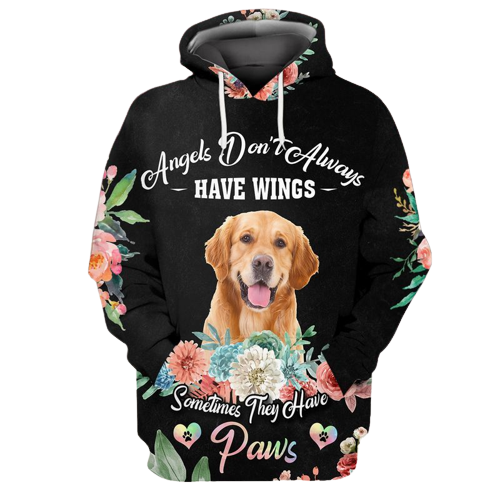 Dog Golden Retriever Hoodie Angels Don't Always Have Wings Sometimes They Have Paws Black Hoodie  Friday89