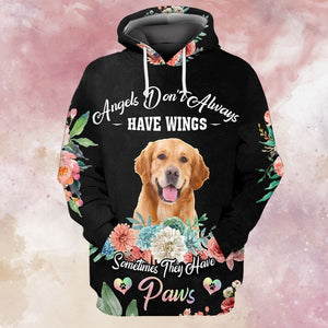 Dog Golden Retriever Hoodie Angels Don't Always Have Wings Sometimes They Have Paws Black Hoodie