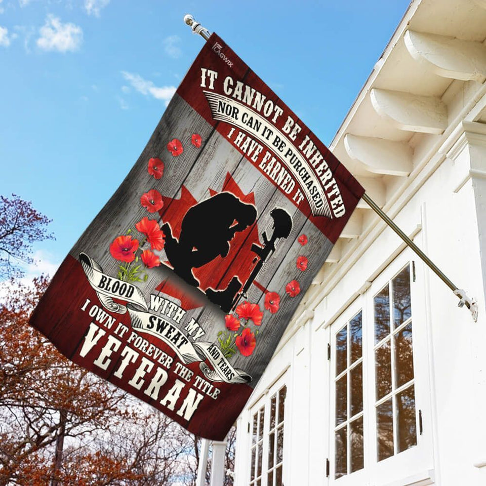 Veteran House Flag It Can Not Be Inherited Nor Can It Be Purchased Poppy Garden Flag