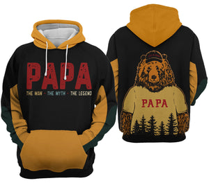 Friday89 Father Bear Hoodie Papa Bear The Man The Myth The Legend Hoodie Father's Day Gift
