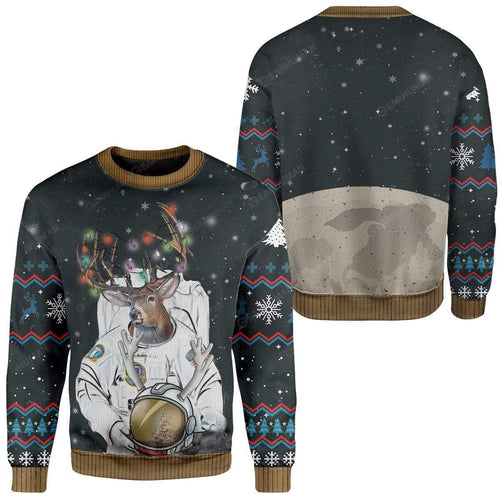 Reindeer Sweater Reindeer Astronaut Ugly Christmas Sweater