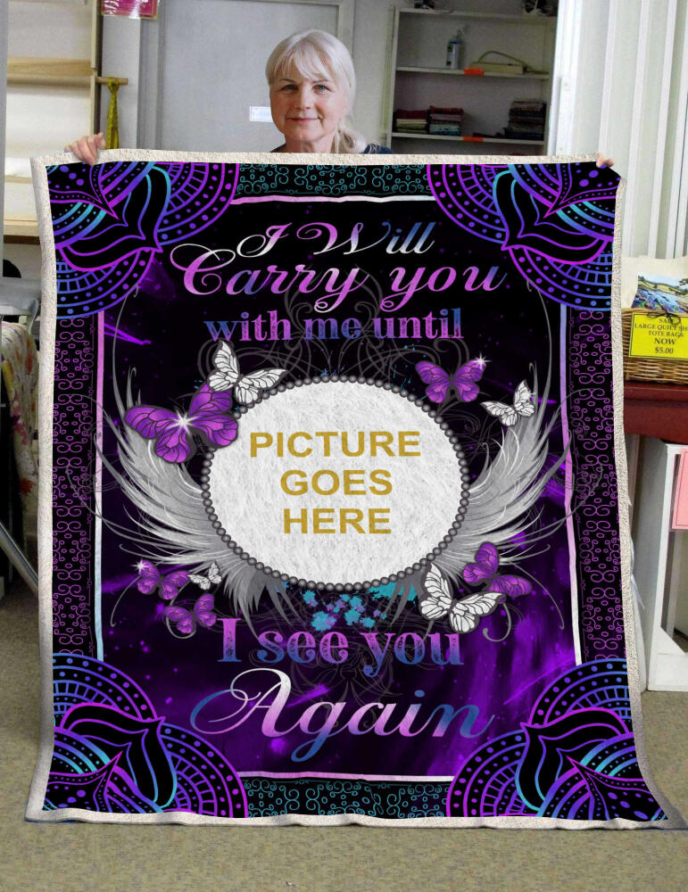 Custom Memorial Blanket For Lost Loved Ones Until I See You Again Blanket Purple M29  Friday89