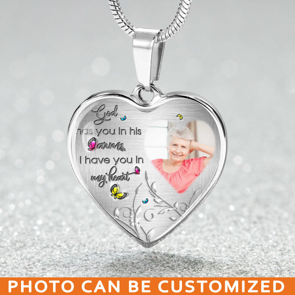 Personalized Memorial Heart Necklace I Have You In My Heart For Mom Dad Daughter Son Someone Custom Memorial Gift M55  Friday89