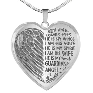 Personalized Memorial Heart Necklace He Is My Guardian Angel For Husband Custom Memorial Gift M50.1  Friday89