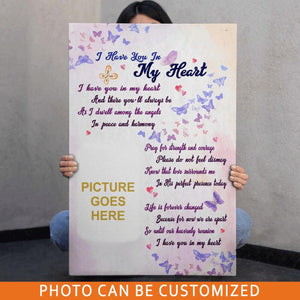 Personalized Memorial Portrait Canvas I Have You In My Heart For Loss Of Mom Dad Grandpa Custom Memorial Gift M40  Friday89