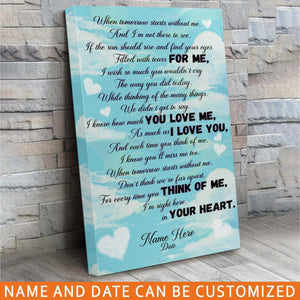 Personalized Memorial Portrait Canvas I'm Right Here In Your Heart For Dad Mom Someone Custom Memorial Gift M42  Friday89