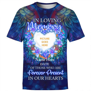 Personalized Memorial Shirt In Loving Memory Forever Present In Our Hearts For Mom, Dad, Grandpa, Son, Daughter Custom Memorial Gift M208  Friday89