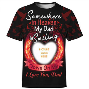 Personalized Memorial Shirt Somewhere In Heaven My Dad Is Smiling For Dad Custom Memorial Gift M278  Friday89