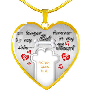 Personalized Memorial Heart Necklace No Longer By My Side For Pet Custom Memorial Gift M56  Friday89