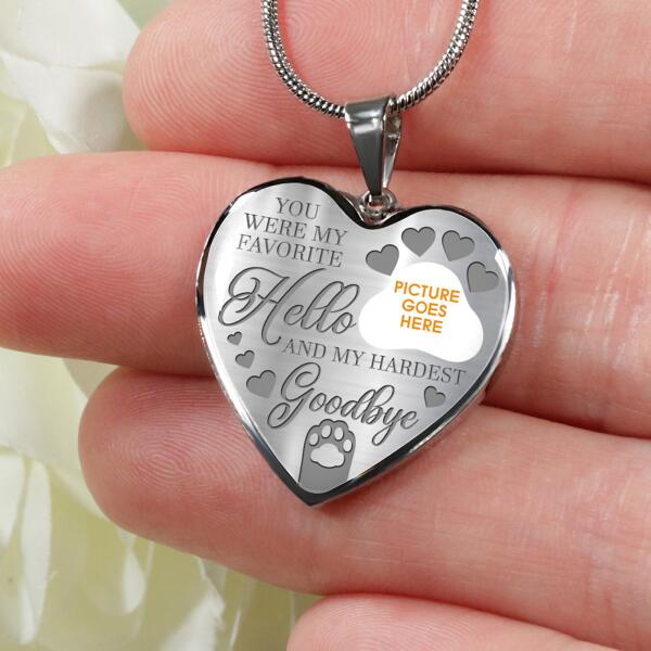 Personalized Pet Memorial Heart Necklace You Were My Favorite Hello For Pet Custom Memorial Gift M88  Friday89