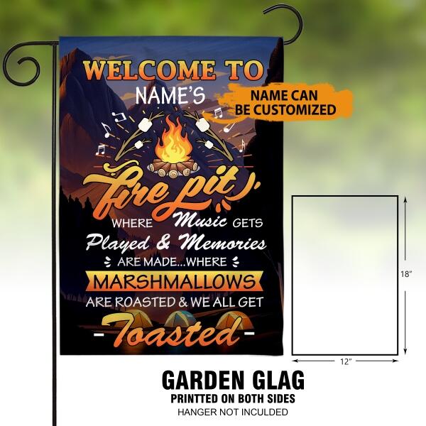 Personalized Camping Garden Flag For Campfire Welcome To My Fire Pit Garden Flag Black  Friday89