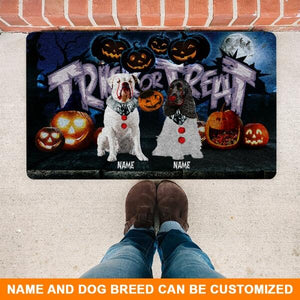Custom Dog Doormat For Halloween Trick Or Treat Halloween Doormat Black D08  Friday89