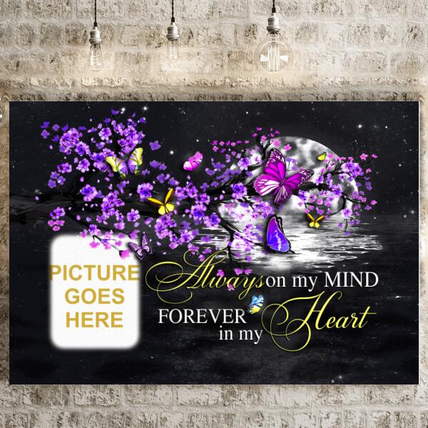 Personalized Memorial Landscape Canvas Always On My Mind Butterfly For Dad Mom Someone Custom Memorial Gift M34  Friday89