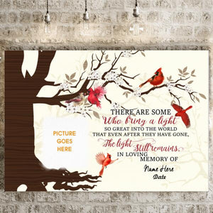 Personalized Cardinals Memorial Landscape Canvas Who Bring A Light Red Bird For Mom Dad Grandma Custom Memorial Gift M18  Friday89