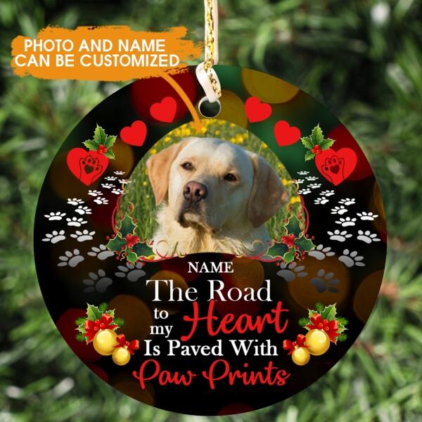 Custom Christmas Memorial Ornament For Loss Of Dog The Road To My Heart Memorial Ornament Black M324  Friday89