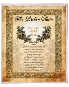 Custom Memorial Blanket With Pictures For Loss Of Dad Mom Someone The Broken Chain Blanket Yellow M327  Friday89
