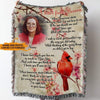 Custom Memorial Woven Blanket With Picture For Loss Of Someone A Letter Form Heaven Cardinals Woven Blanket Yellow M296  Friday89
