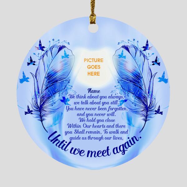 Custom Christmas Memorial Ornament For Loss Of SomeoneWe Think About You Memorial Ornament Blue M326  Friday89