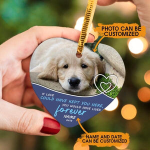 Custom Christmas Memorial Ornament For Loss Of Pet If Love Could Have Kept You Here Pet Memorial Ornament Blue M303  Friday89