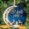 Custom Christmas Memorial Ornament For Loss Of Pet I Love You To The Moon Memorial Ornament Blue M322  Friday89