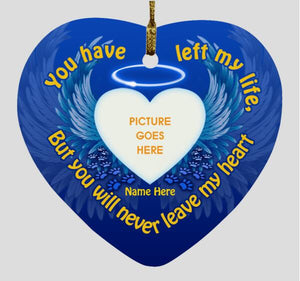 Custom Christmas Memorial Ornament For Pet Lovers You Have Left My Life Dog Ornament Blue M344  Friday89