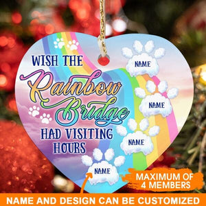 Custom Pet Memorial Ornament For Pet Lovers Wish The Rainbow Bridge Christmas Ornament Pink M345  Friday89