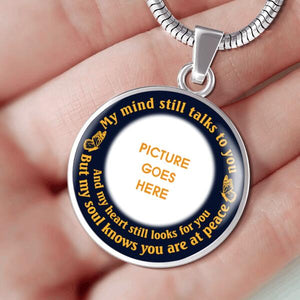 Personalized Memorial Circle Necklace My Mind Still Talks To You For Mom Dad Grandma Daughter Son Custom Memorial Gift M366  Friday89