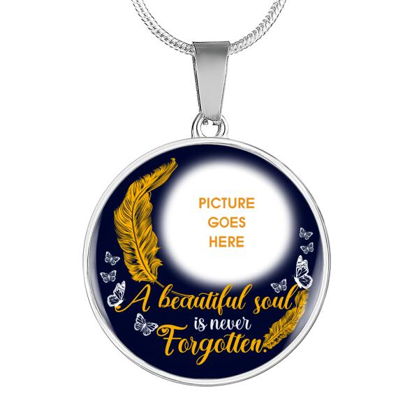 Personalized Memorial Circle Necklace A Beautiful Soul Is Never Forgotten For Mom Dad Grandma Daughter Son Custom Memorial GiftM374  Friday89