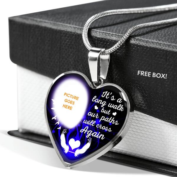 Personalized Memorial Heart Necklace It's A Long Walk For Mom Dad Grandma Daughter Son Custom Memorial Gift M172  Friday89