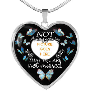 Personalized Memorial Heart Necklace Not A Day Goes By Butterfly For Mom Dad Grandma Daughter Son Custom Memorial Gift M188  Friday89