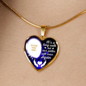 Personalized Memorial Heart Necklace It's A Long Walk For Mom Dad Grandma Daughter Son Custom Memorial Gift M172  Friday89